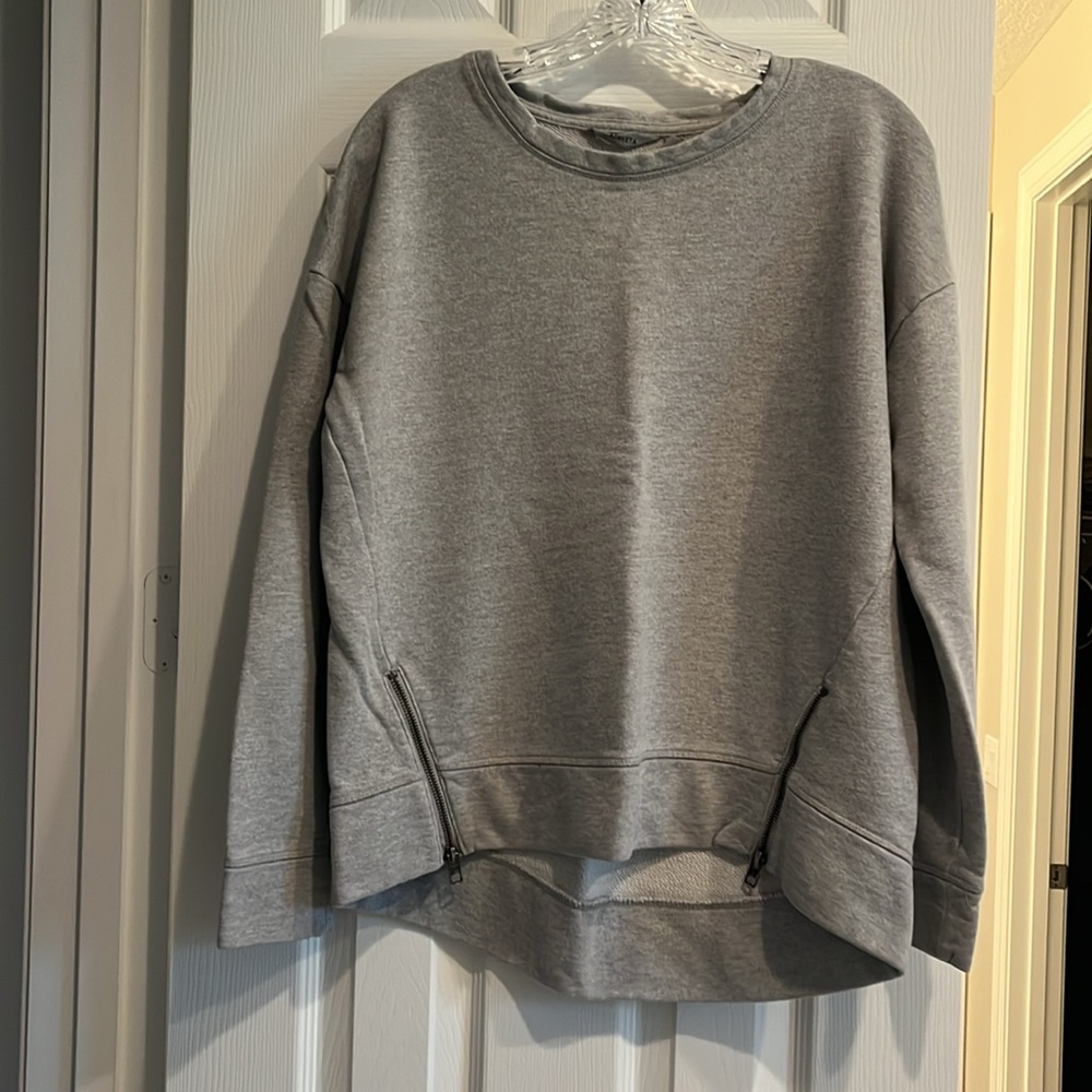 Grey Athleta sweatshirt size Small with two zippers in front